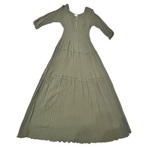 Fig and Flower Green Bohemian Maxi dress NWOT
